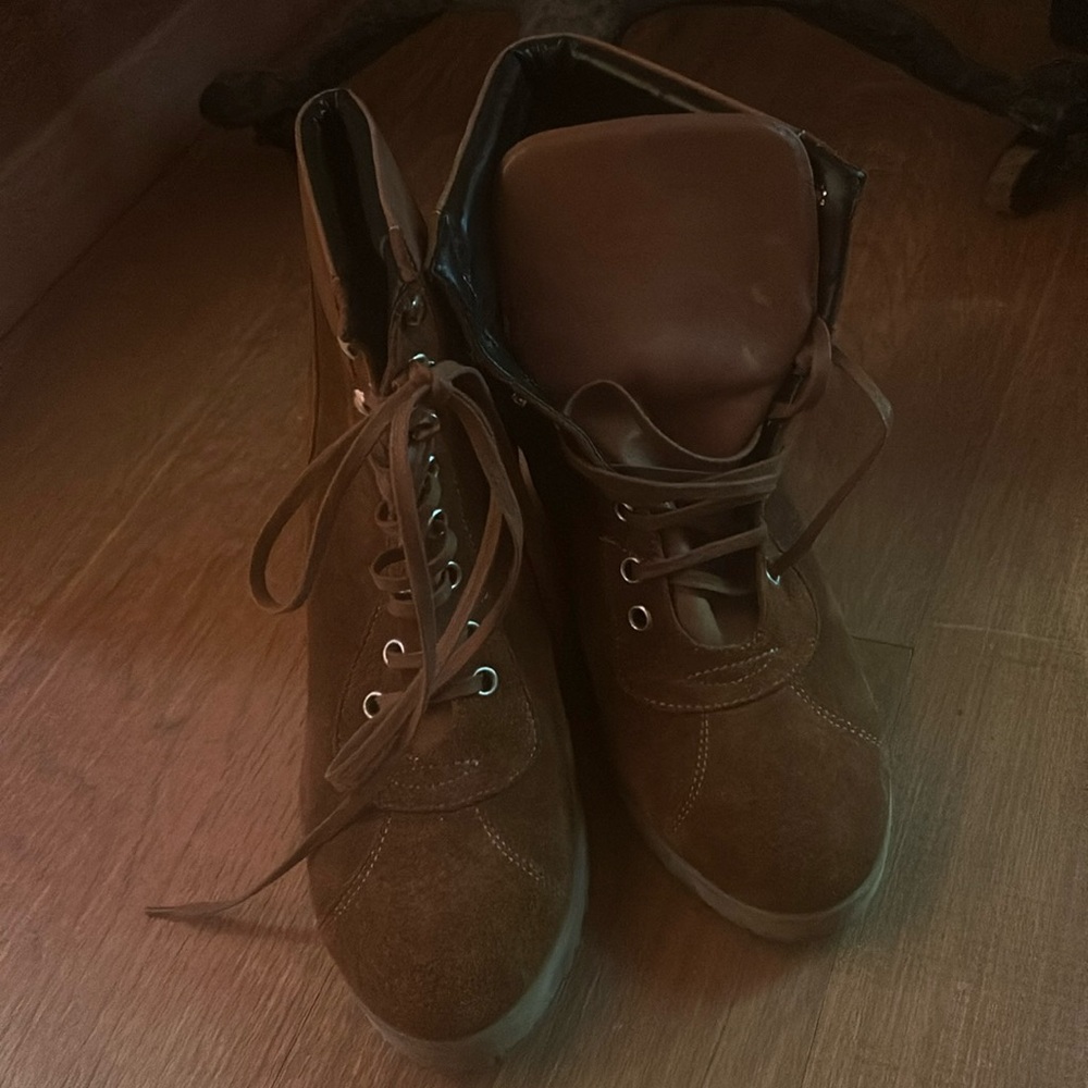 Italian made wedge bootie